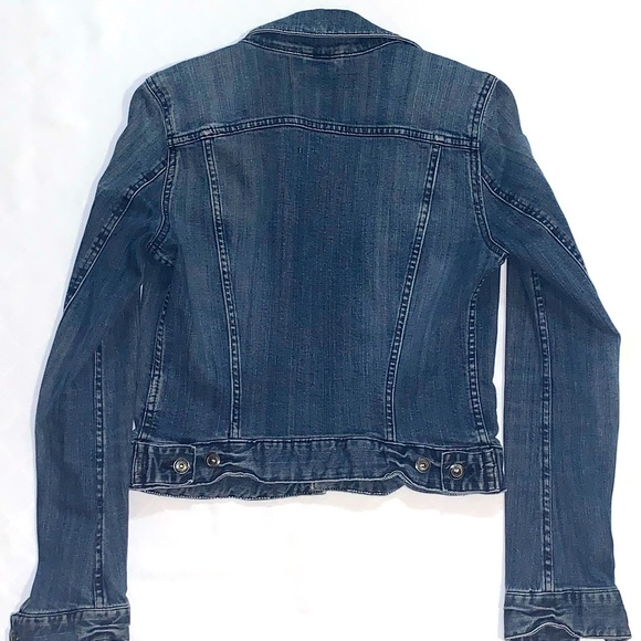 H&M Label of Graded Goods Jacket Womens Size 4 Blue Jean Denim Coat Ladies - Picture 3 of 3